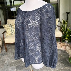 Lucky Brand 3/4 sleeve lace top